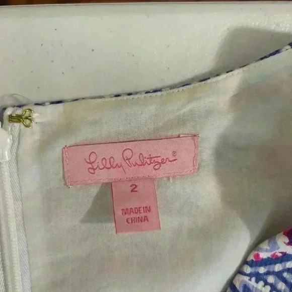 Lily Pulitzer Fallon Shift Dress. Tipping Point Floral. Size 2. Preowned. Lined. - Picture 3 of 4